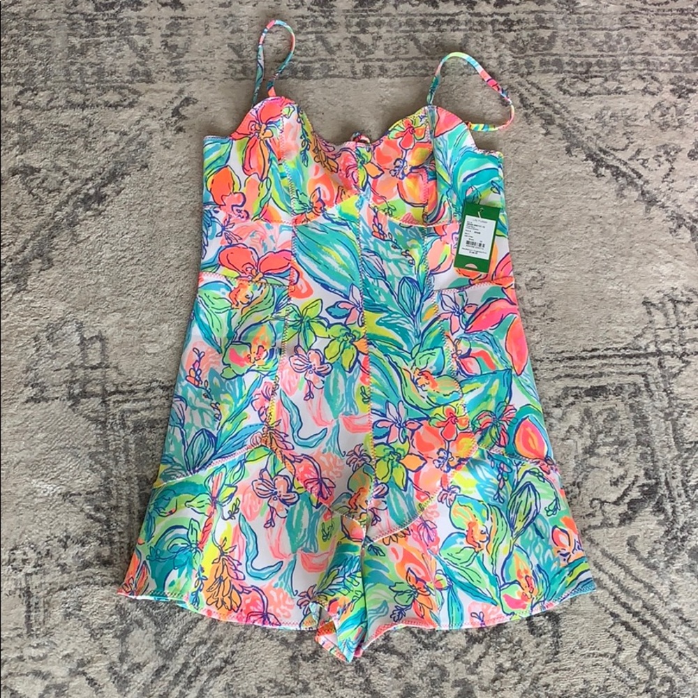 NWT lilly pulitzer coralie romper 10 surf Gypsy